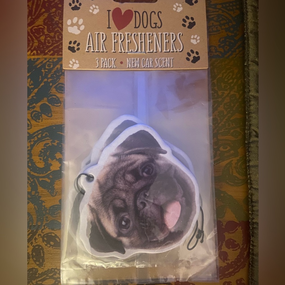 I ❤️ Dogs Air Fresheners 3pk New Car Scent w/Essential Oils. Choose a Doggie 🐶 🐩